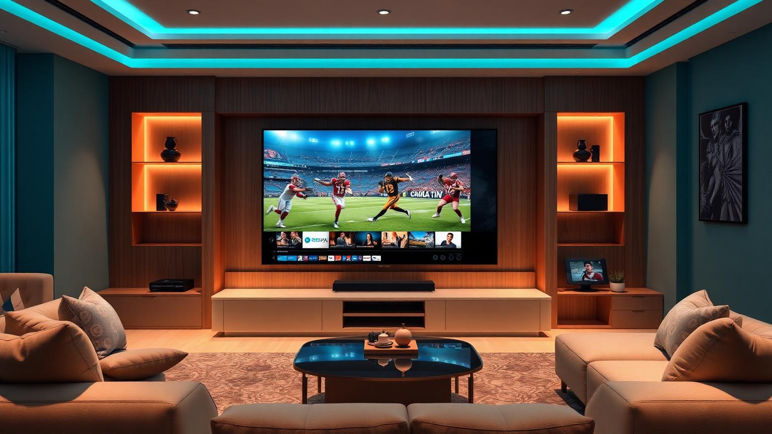 Apollo Group TV streaming live sports on a 4K TV in a premium home theater — 2026 review