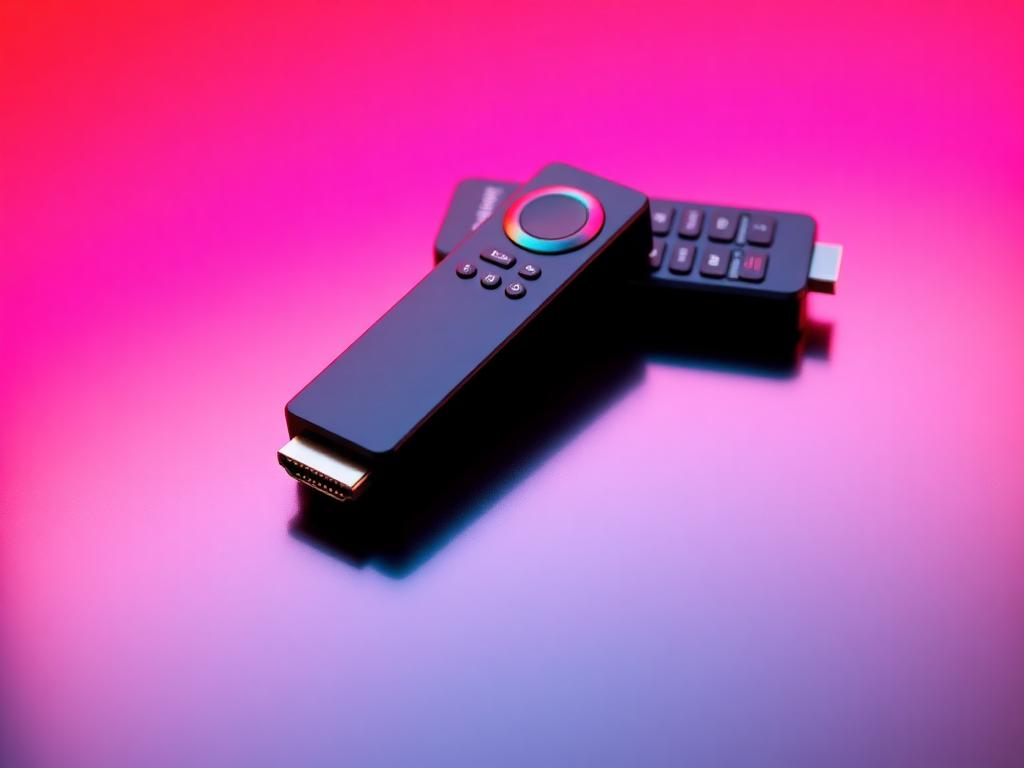 Amazon Fire Stick HDMI streaming device close-up for IPTV streaming