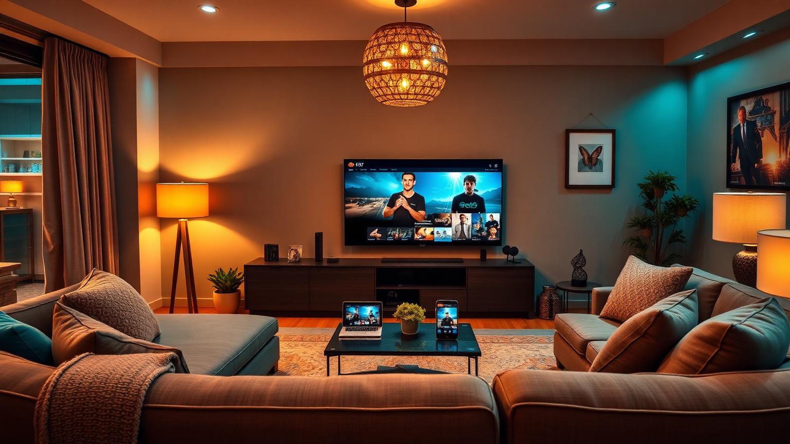 Krooz TV streaming across multiple devices in a living room — 2026 review