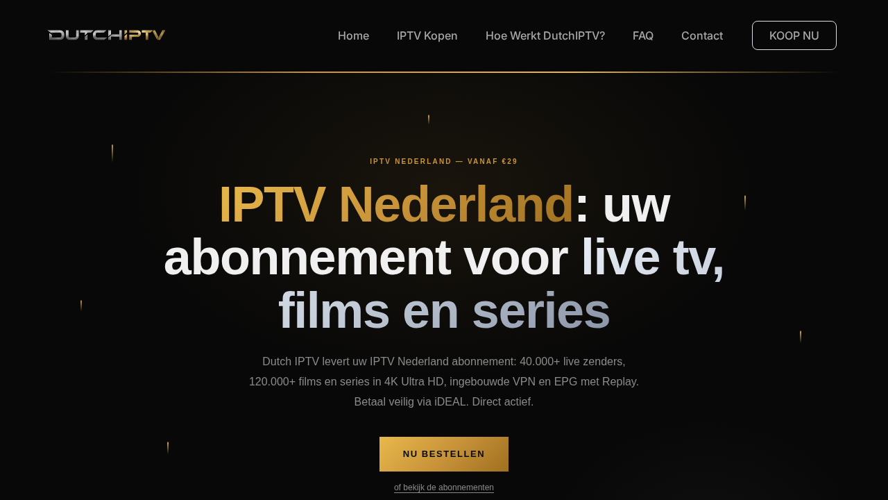 Dutch IPTV website homepage screenshot